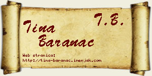Tina Baranac vizit kartica